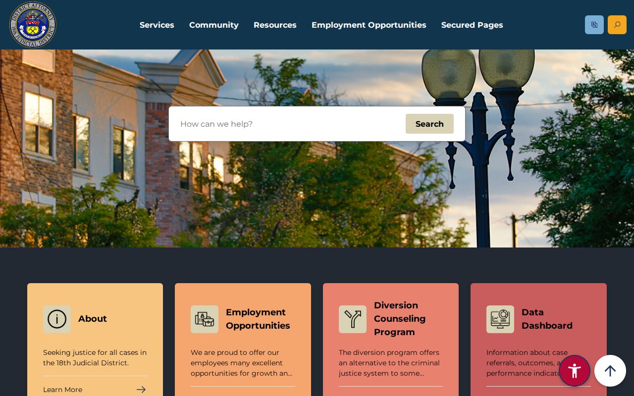 Arapahoe County District Court records and 18th Judicial District Attorney page