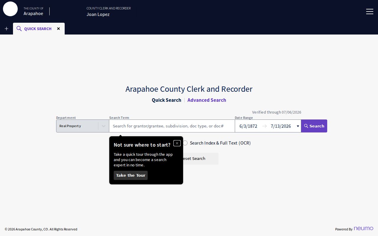 Arapahoe County marriage and divorce records official document search